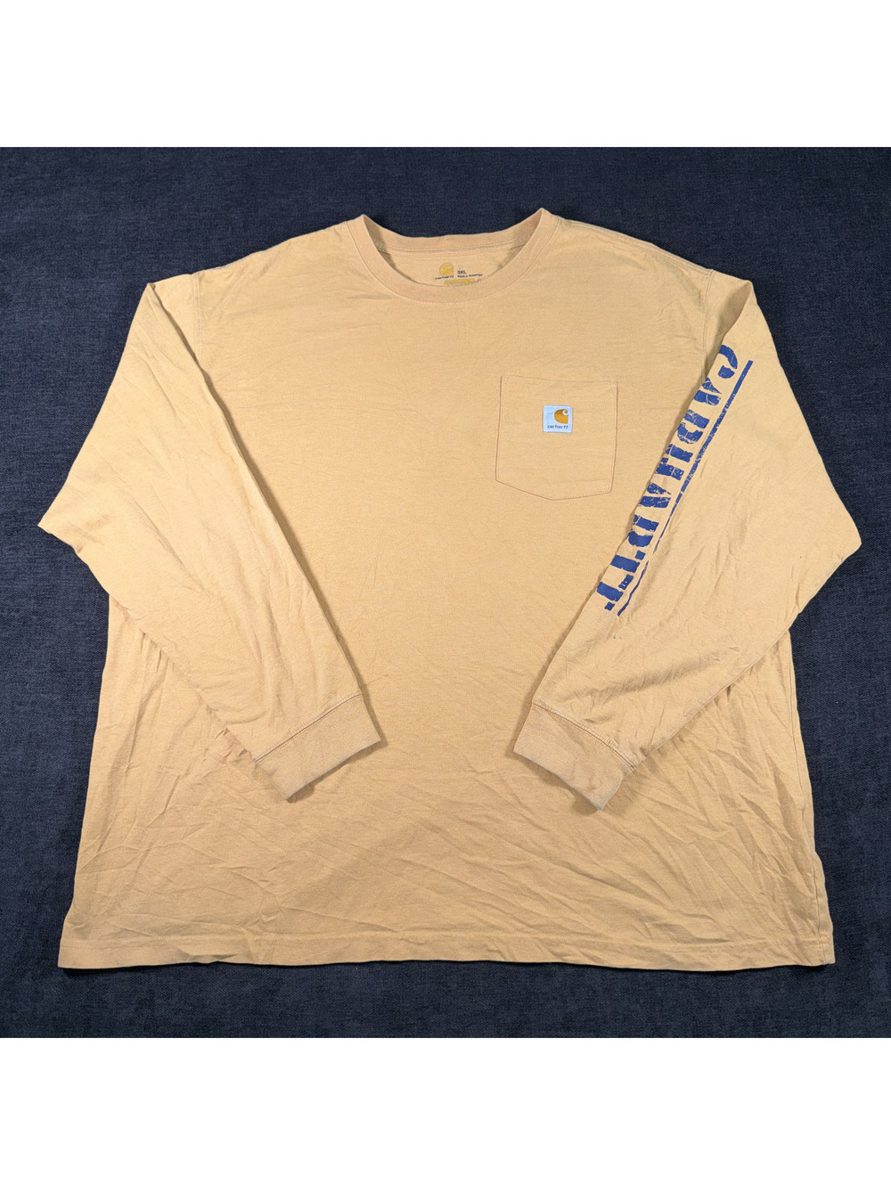 Carhartt Men's Long Sleeve Pocket T-Shirt Original Fit 3XL Orange